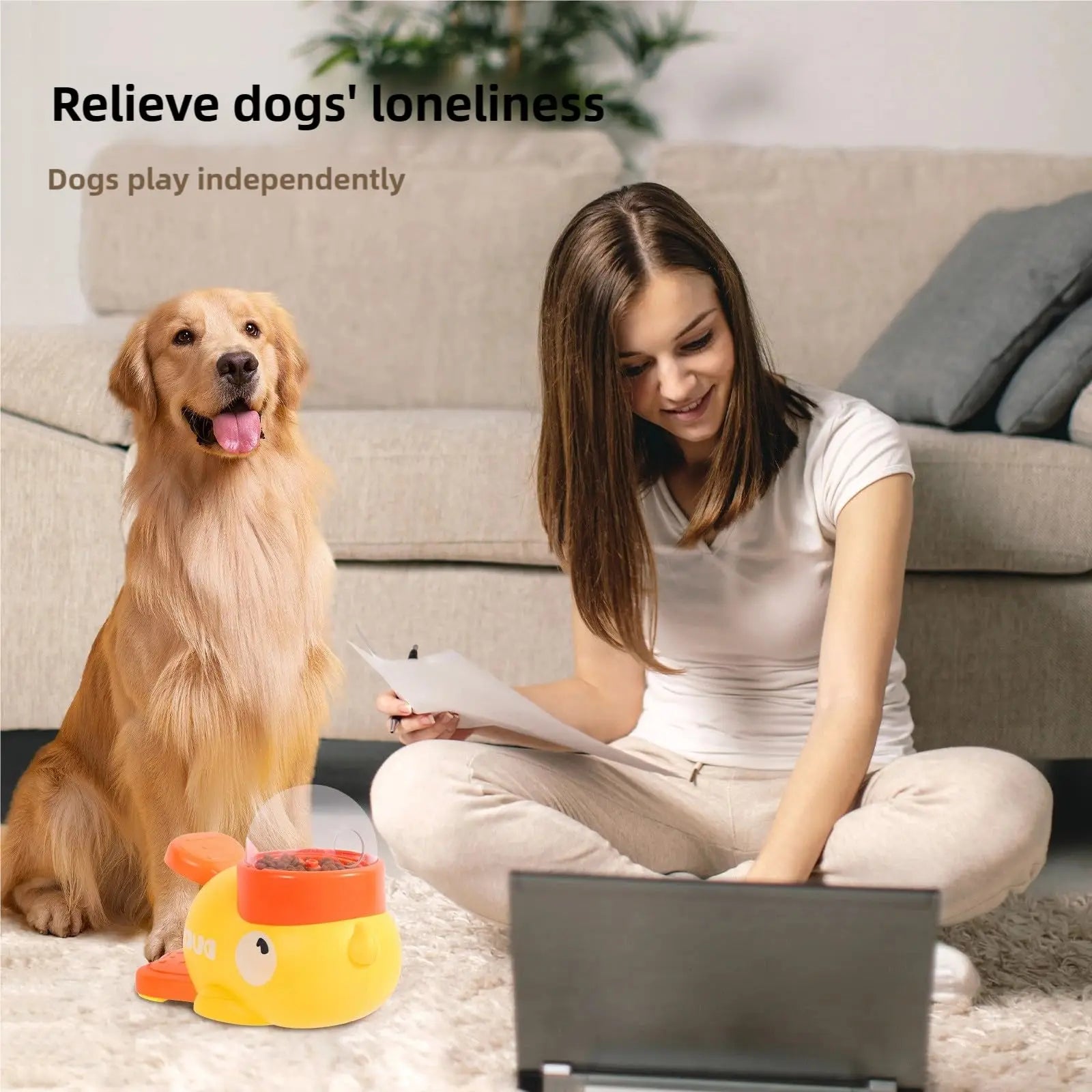 Duck Dog Slow Feeder Toy – Interactive Food Dispenser for Small & Medium Pets - Mivyoo