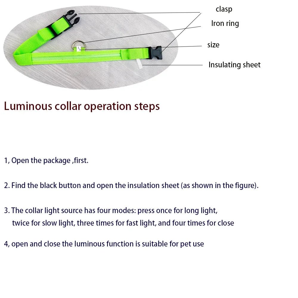 LED Dog Leash – Glow in the Dark Night Safety Reflective Leash for Dogs - Mivyoo
